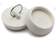 Bonsicoky 2Pcs Rubber Drain Stopper Fits 1-5/8 Inch to 1-3/4 Inch, White