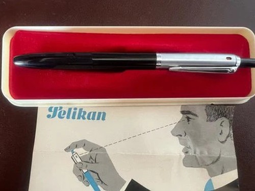 🔴 Pelikan Stylo-Plume Sphère 3 x1 Couleurs Recharge Bariolé Noir-Vert-Rouge Cru - Photo 2 sur 11
