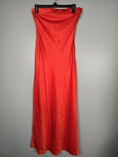 NWT! FOREVER 21 Size Large Women's Fiery Red Strapless Dress Long Prom Cruise