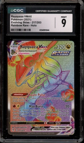 Pokemon Rayquaza VMAX Evolving Skies Secret Rare #217 CGC 9 Mint