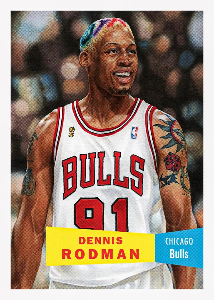 Topps Dennis Rodman Basketball Chicago Bulls Sports Trading Cards