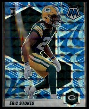 2021 Panini Mosaic Eric Stokes Rookie #347 Prizm Reactive Blue Green Bay Packers