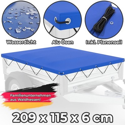 Anhänger-Plane 209 x 115 cm Flachplane Stema 750kg Abdeckplane für Anhänger PKW