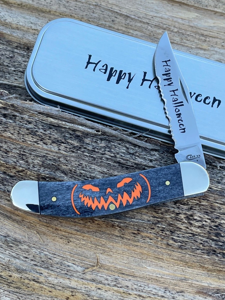 CASE XX *a 2019 HALLOWEEN BLACK PUMPKIN CARVER SOWBELLY KNIFE