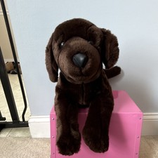 Vintage Toys R Us Animal Alley Chocolate Lab Brown Plush Dog Stuffed Animal