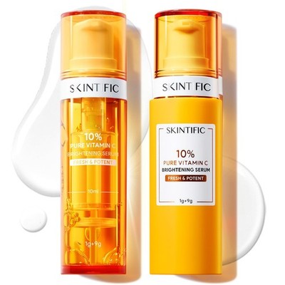 Dual-Chamber Fresh Vitamin C Brightening Serum for Face, 10% Pure Vit C Powde...