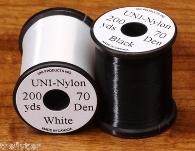 UNI 70 DENIER THREAD ''2 SPOOL SET''  Black & White   -  for small Fly Tying 