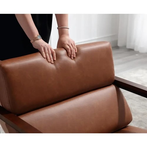 Modern Industrial Lounge Chair – Vegan Leather Accent Chair with steel frame - Picture 2 of 3