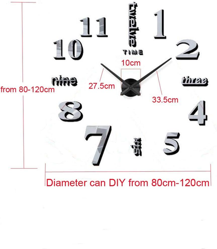 Reloj De Pared 3D Sticker Pegatinas Colgante Decoracion Hogar Casa Oficina - Picture 5 of 12