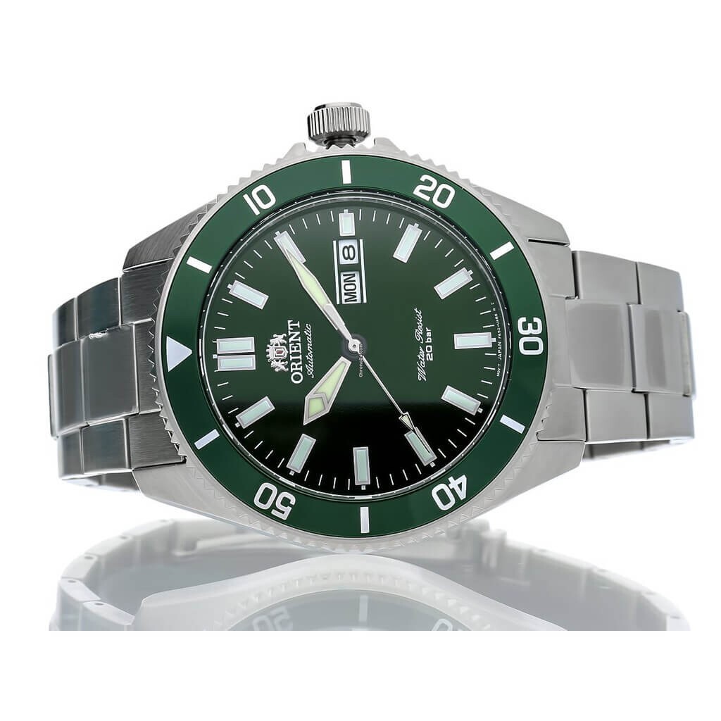 Orient Kano Diver Mechanical Watch Day Date Green Dial AA0914E
