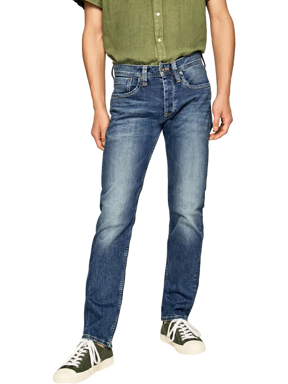 Джинсы Pepe Jeans Herren за наличные - Обычная посадка - Blau - Стрейч в полоску средней плотности 21590₽