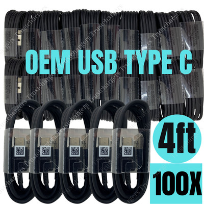 100 Lot Type C Data Sync Cord Fast Charge USB-C Cable For Samsung Galaxy Android