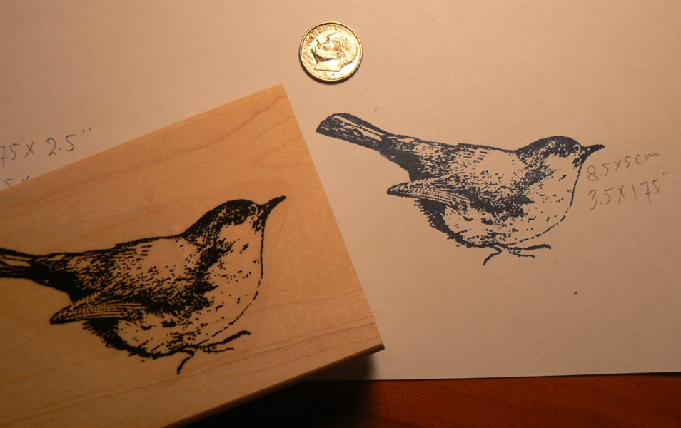P15 Bird Rubber Stamp WM 3.25x2.
