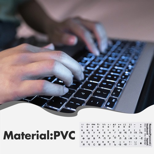 Autocollant de remplacement de lettre de clavier, étiquette de clavier russe, - Photo 9/12