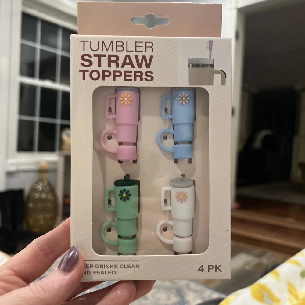 Tumbler Straw Toppers -4 Pk