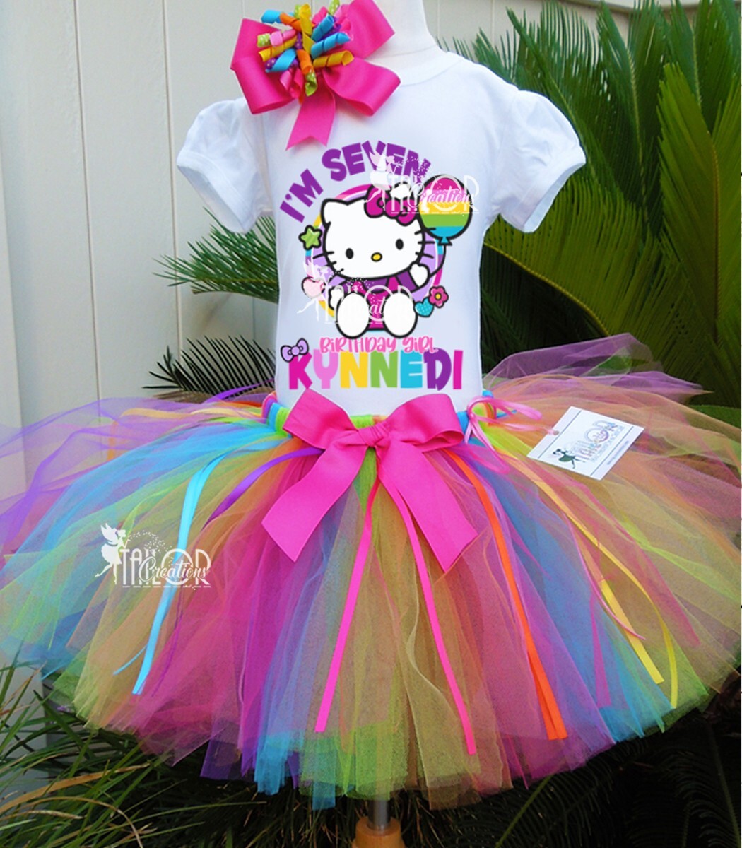Kids Kitty 7th Birthday Girl Shirt, Cat Gift, Birthday Outfit Kids Kitty 7th Birthday Girl Shirt, Cat Gift, Birthday Outfit