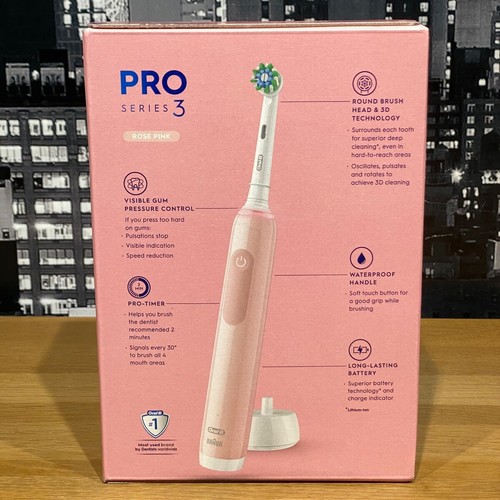 🟢 Oral-B Pro Series 3 Design Edition Electric Toothbrush + Travel Case Pink - 第 8/23 張圖片