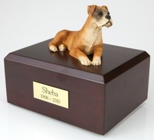 Boxer Ears Down Pet Funeral Cremation Urn Avail in 3 Different Colors  4 Sizes