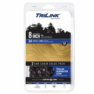 2-Pack TriLink Saw Chain 8 Inch S34 Pole Saw 14334X2TLW Echo Remington Poulan 