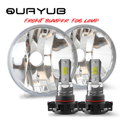 Pair Bumper Fog Light Driving Lamp W/Bulb Replacement For Jeep Patriot 2010-2017