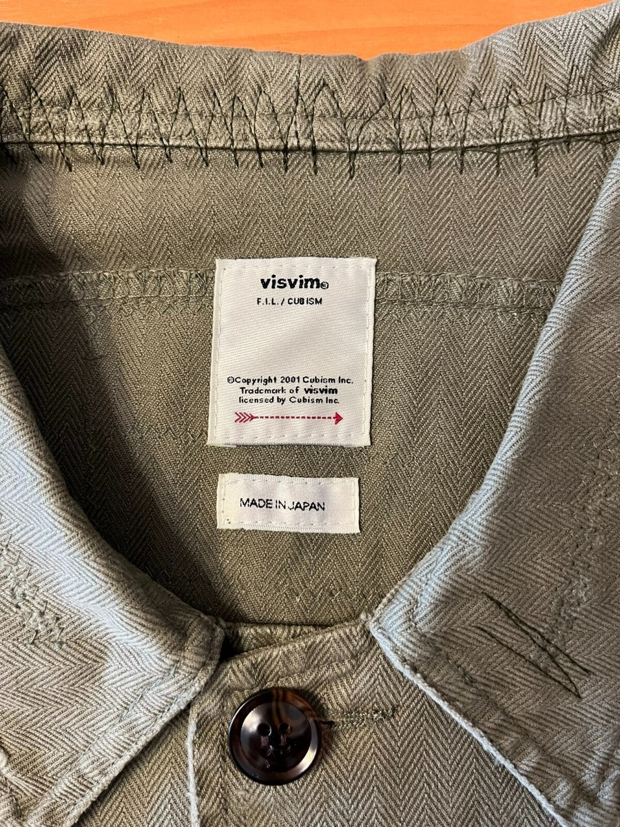 Visvim men's Benny crash distressed jacket 100% cotton Size Visvim men's Benny crash distressed jacket 100% cotton Size