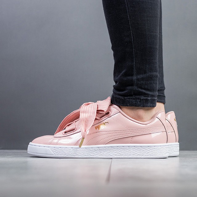 puma basket heart peach