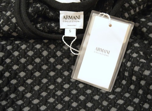 NWT Armani Collezioni black gray sweater Men's Small S $345 - Picture 3 of 3