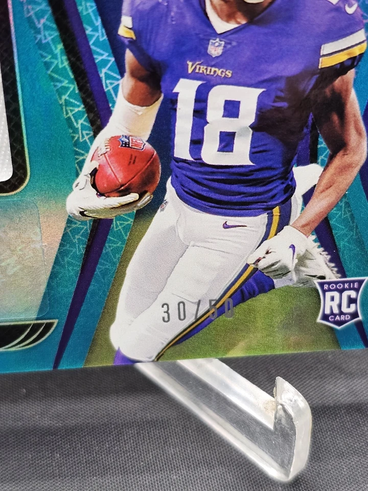 2020 Certified Justin Jefferson Mirror Teal Freshman Rookie Patch Auto 30/50 RPA - Image 4 of 4