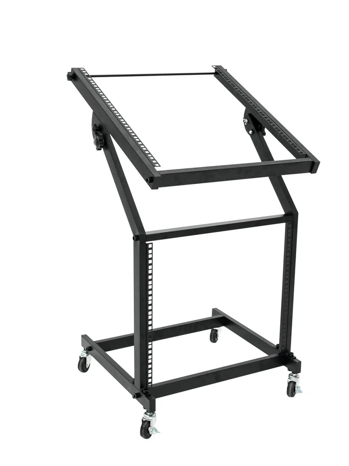 19U Studio DJ Rack Stand Cart for Network Mixer Music Audio Equipment on Wheels - Image 2 of 4