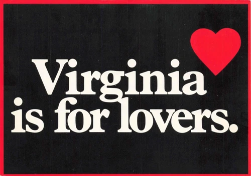 Virginia is for Lovers 4 x 6 Vintage Unposted Chrome PC