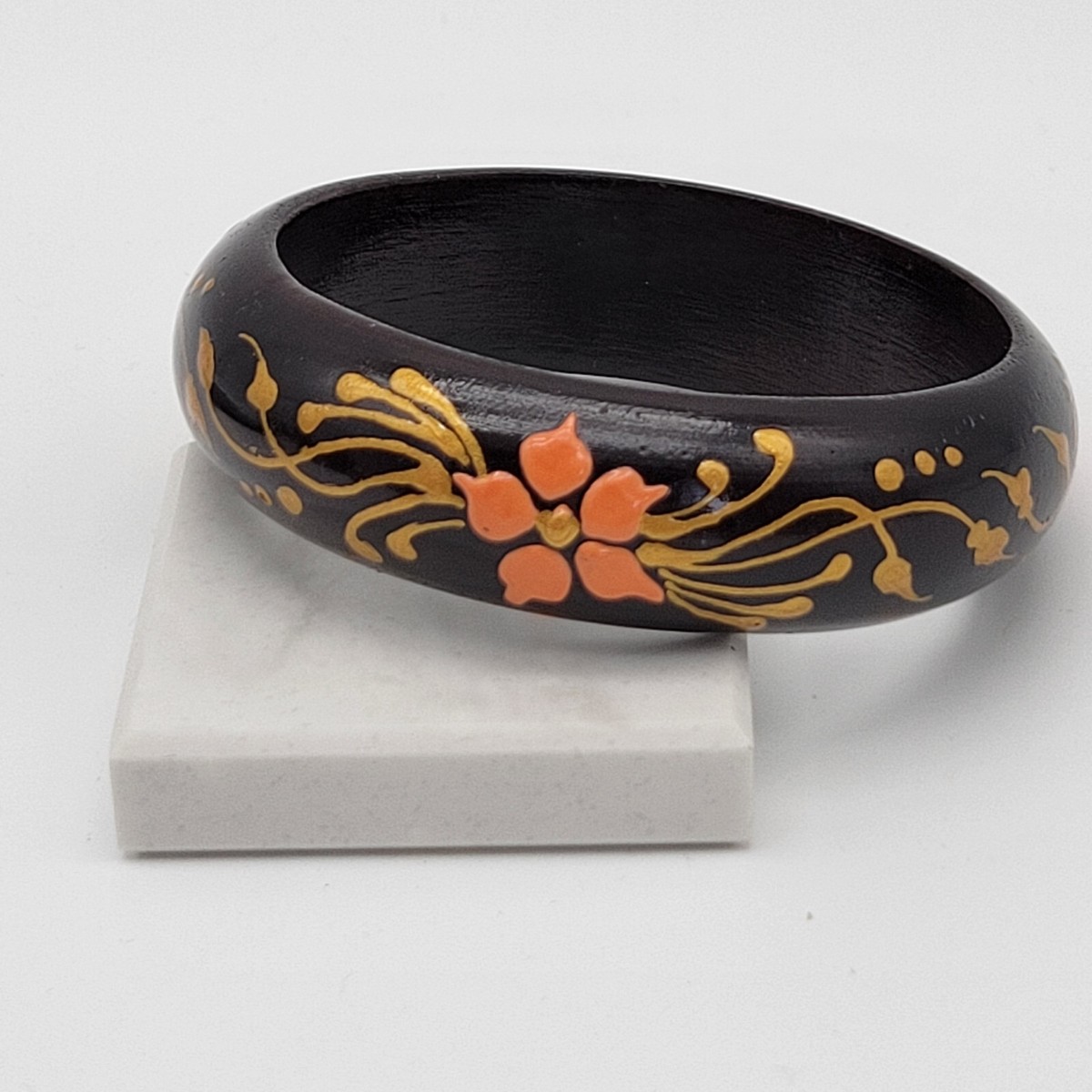WOOD BANGLE 145T ウッドバングル Brown Heavily Grained Wood Wooden Bangle Bracelet – 2.5
