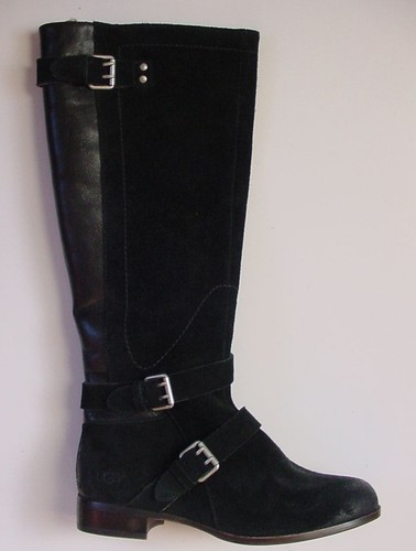 UGG Australia Mujer Botas Altas Negro Piel Cydnee Ante Cremallera Talla 6  Nuevo | eBay