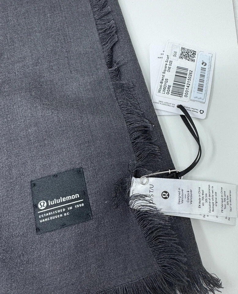 Lululemon Wool-Blend Square Scarf - Graphite Grey - Image 2 of 3