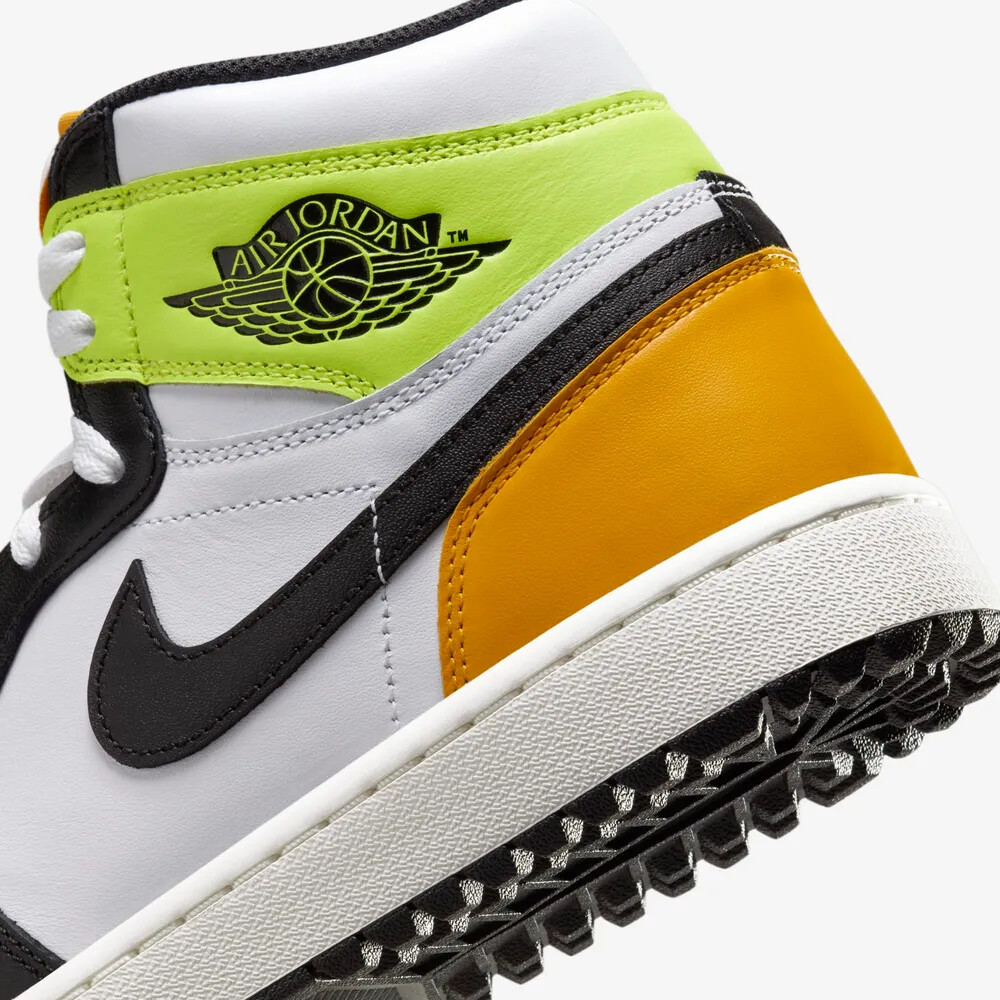 New Nike Air Jordan 1 High Golf Shoes - Volt/ University