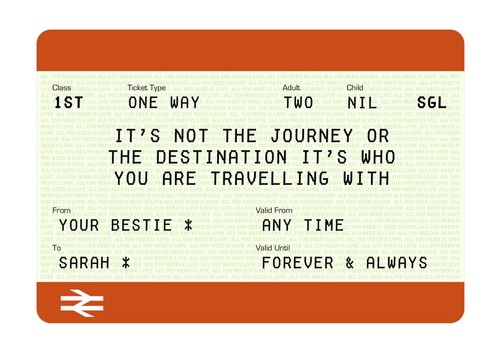 Personalised Train Ticket Style Print A4. Gift Wedding Anniversary Wedding - Picture 10 of 11