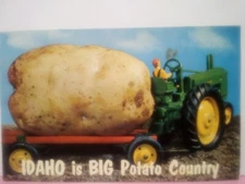 Idaho is Big Potato Country exaggerated toy tractor 