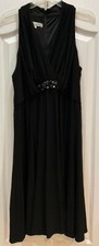 Evan Picone Little Black Dress Sz 14 Black Bling Sexy V Neck Back Zip Party 74