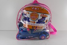 Chicago Skates Kids 2 in 1 Training Roller Skate Combo Set -Pink/Blue Sz-M 1-4