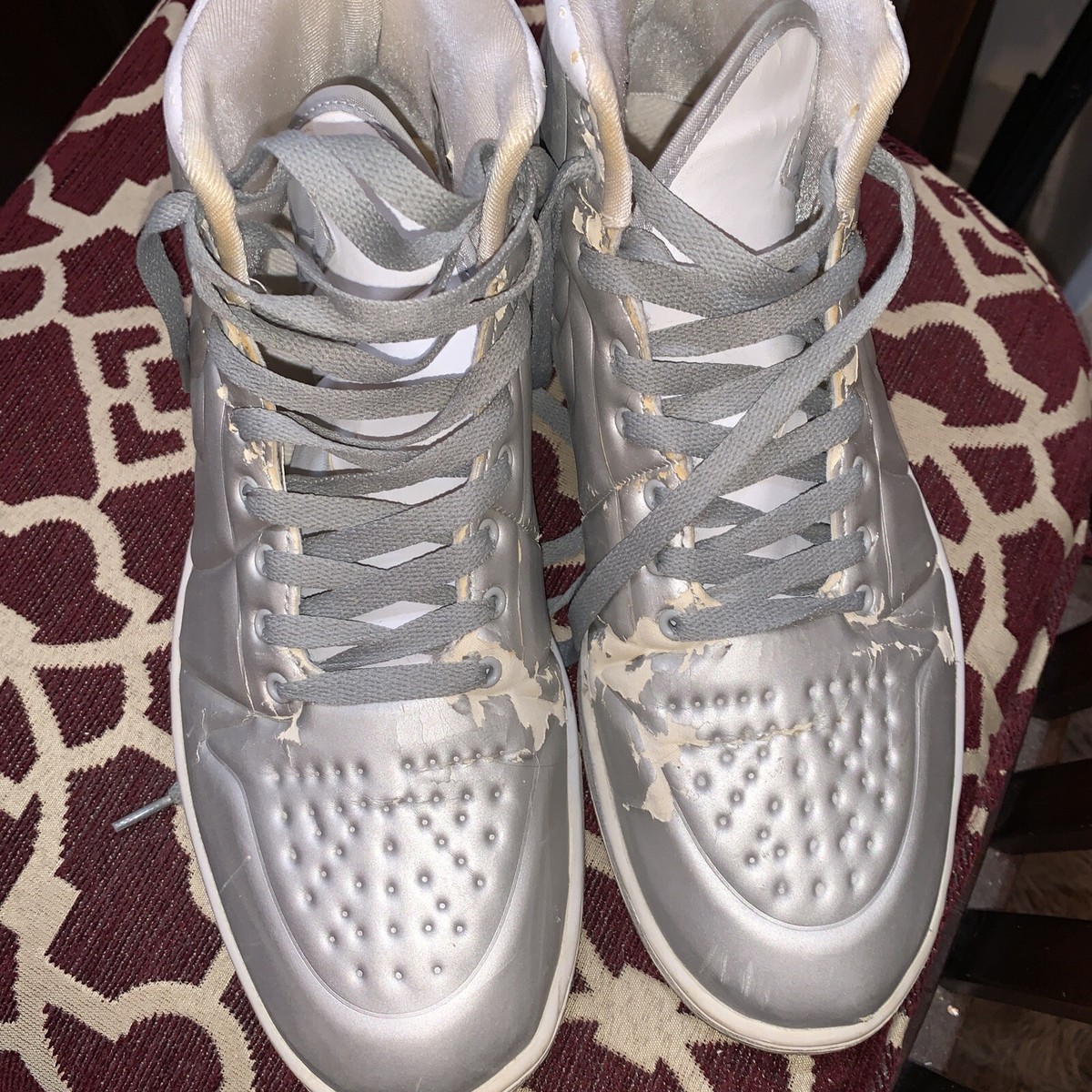 Nike Air Jordan Retro 1 Anodized 2010 Silver Men's Size 11