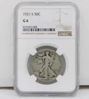 1921 S 50C NGC G 6 Walking Liberty Half Dollar Coin
