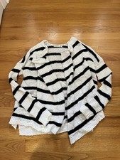 Abercrombie Kids Open Front Black White Cardigan Girls Size Large 14