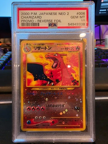2000 Pokemon Neo 2 Charizard Japanese Holo PSA 10