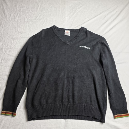 Burger King Sweater Black Manager Uniform  Large Employee Workwear