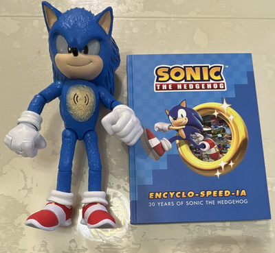 Sonic Encyclo-Speed-Ia 287 Page Book + 12'' Ultimate Talking Sonic Figure Lot - J