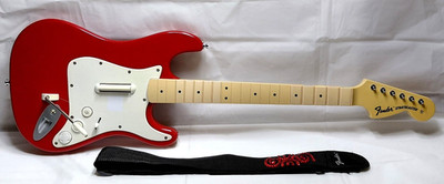 Rock Band 4 Fender Stratocaster Harmonix 91161  Red Guitar Xbox One With Strap