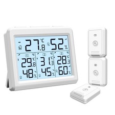 Indoor Outdoor Thermometer, Digital Hygrometer Meter Gauge with 3 Wireless Se...