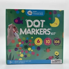 Jar Melo Washable Dot Markers, 6 Colors Paints with 108 PDF & Multicolor 