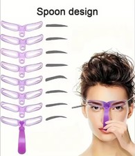 8 Eyebrow Stencils Shaper Grooming Kit Brow MakeUp Template Tool Reusable
