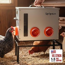 Metal Chicken Feeder 40lb, No Waste Automatic Chicken Feeder with Window,