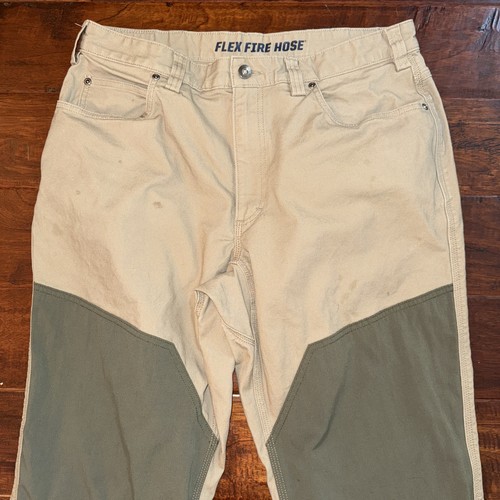 Duluth Trading Co Flex Fire Hose Men’s 36x32 Canvas Work Hunt Farm Khaki Green - Picture 2 of 7